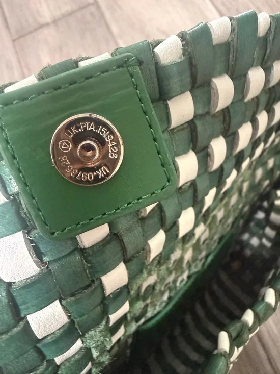 Loeffler Randall Vinnie Green and White Woven Crossbody Bag - Picture 8 of 9